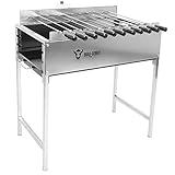 BBQ-Toro Stand Holzkohlegrill mit elektrischem Spiessdreher | Edelstahl Grill mit Drehspiess Gestell...