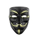 Udekit Hacker Maske V für Vendetta Maske für Erwachsene Kinder Halloween Karneval Party Kostüm...