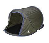 Pop Up Wurfzelt grün 220 x 120 cm - 2 Personen - Sofortzelt für Trekking und Camping -...