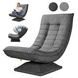 Asukale Bodenstuhl 360° drehbar, Bodensessel mit Verstellbarer Rückenlehne, Bodensofa klappbar,...