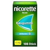 Nicorette 4 mg Nikotinkaugummi whitemint für Raucher zum Aufhören, zuckerfrei, 105 Stück