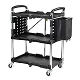 TRUTZHOLM Montagewagen klappbar auf Rollen mit Seitenfach abnehmbar 3 Ebenen mobiler Einsatz...