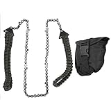 Tragbare Handkettensäge, Überlebenswerkzeug aus Kohlenstoffstahl, für Camping, Jagd, Wandern,...