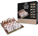 Handmade Marble Chess Set - Luxury Handmade Marble Chess Set - Elegant (10 x 10 Inches) - Chess Sets...