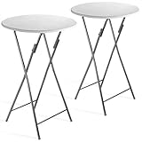 Casaria® Stehtisch 2er Set Klappbar Höhe 110cm Ø 60cm Beistelltisch Klapptisch Bartisch Cocktail...