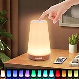 HOOMOOZ LED Nachttischlampe mit Fernbedienung, Touch Dimmbar Kinder Nachtlampe 13 Farben und 4 Modi,...