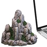 delr Dekorationen für Aquarien | Panzer-Ornament, Mountain View Decor Landschaft Rock Hiding Cave...