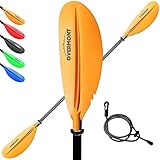 OVERMONT Paddel Aluminium Doppelpaddel SUP Paddel 222cm mit verstellbaren Paddel-Blätter für...