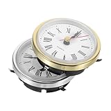 Healeved 2 Stück Runde Quarzuhrwerke 65mm mit Römischen Ziffern Geräuschlos Silberfarben...