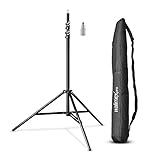 Walimex pro Lichtstativ WT-806 bis 256 cm Höhe, Blitzstativ mit Federdämpfung inkl. 3/8' Adapter &...