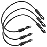 Mikinona 3 Stück Elastisches Festmacherseil mit Haken 4mm Gummiseil 30cm für Kajak Boot Yacht...