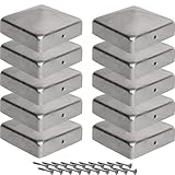 VIRKUJA Zaunpfosten Kappen 9x9 cm - 10 Stück Verzinkte Pfostenabdeckung aus Metall, 90x90 mm...