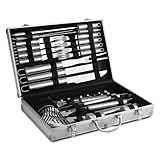 RAXCO 27-teiliges BBQ Grillbesteck Set, Edelstahl Grillzubehör mit Aluminium Koffer, Grillwerkzeug...