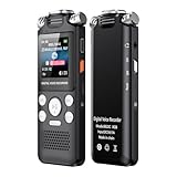 LICAEVEY Digitaler Diktiergerät, 96 GB Speicher, Sprachaktivierte, Rauschunterdrückung 1536 Kbps,...