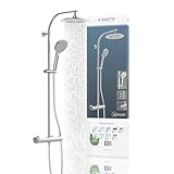 SCHÜTTE MADURA Duschsystem mit Thermostat, Duschset mit großer Regendusche (Ø 24 cm) und...