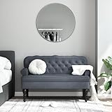 Festnight Sitzbank mit Rückenlehne Retro Sofabank mit Armlehne 2 Sitzer Sofa Polsterbank Loungesofa...