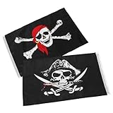 ifundom 2 Stück Halloween Dekorationsfahnen Piraten Schädel Flagge Kreativ Bedruckte Girlande für...