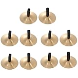 Vaguelly 10 StüCk Fingerzimbeln Mini Brass mit elastischen Band, Finger Becken Messing,Bauchtanz...