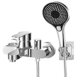 Badewannenarmatur mit Handbrause Mischbatterie Badewanne Chrom Wannenarmatur mit Brause Duschkopf 3...