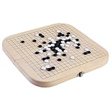 Go Game Tischset – Fünfreihiges Holzspiel | Tragbare Faltbare Schachbox für Kinder, strategische...