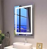 FRALIMK LED Spiegel 50x70cm LED Badezimmerspiegel mit Antibeschlag dimmbarer LED Badspiegel mit...