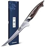 HOSHANHO Filetiermesser 18cm Küchenmesser, Profi Fischmesser und Ausbeinmesser, Fischfiletmesser...