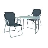 Mojawo 3tlg. Campingmöbel Set Alu Camping L80xB60xH68cm 1x Campingtisch mit Tragegriff + 2...
