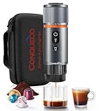 CONQUECO Tragbare Espressomaschine Elektrische Kaffeemaschine: 12V Auto kleine...