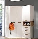 Marmex Grant G15 - Eckschrank 91x195x143 cm, Bücherregal - Eckgarderobe mit Kleiderstangen und...