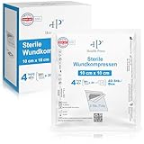 Health Press® Sterile Kompressen 10x10 cm – 40 Wundkompressen im Set (20x2 Stück) –...