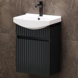 Planetmöbel Waschbecken mit Unterschrank 45 cm inkl. Keramikwaschbecken, Gäste WC...