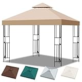 Ersatzdach 3x3, Doppeldach Pavillon Dach mit Air Vent, Pavillondach 3x3 Stabil Winterfest (Khaki,...