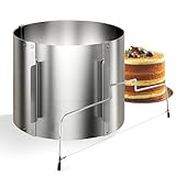 4smile Torten-Zubehör-Set 2 Teile - Tortenring verstellbar hoch 15 cm + Tortenschneider - Edelstahl...