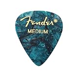 Fender 351 Shape Premium Plektren (12 Stück) für E-Gitarre, Akustikgitarre, Mandoline und Bass...