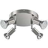 Creyer LED Deckenstrahler 4 Flammig, Schwenkbar LED Deckenleuchte, ø180mm (inkl. 4 x 4W GU10 LED...