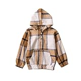 Kleinkind Mädchen Langarm Plaid Prints Kapuzenpullover T-Shirt Sweatshirt Tops mit Sweatshirt...