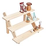 nbeads 3-Tier Log Retail Ohrring Display Riser, Ohrring Und Ringhalter Abnehmbarer Unbehandelter...