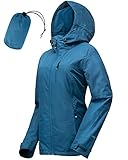 33,000ft Regenjacke Damen Wasserdicht Outdoorjacke Atmungsaktiv Herbst Übergangsjacke Leichte Jacke...