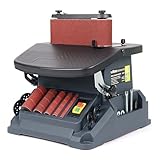 Wiltec oszillierender Spindelschleifer 500 W neigbar bis 45°, Bandschleifer mit 5 Schleifhülsen...