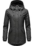 Navahoo Damen Winterjacke Kurze Regenjacke wasserdicht warm gefüttert mit Kapuze Lindraa Black Gr....