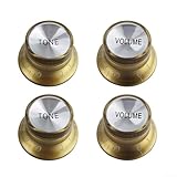 E-Gitarrenknauf-Set, 4 Stück (2 Lautstärken, 2 Tone) für LP und SG-kompatible Gitarren (Gold)