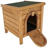 Kerbl Pet Outdoor Kleintierhaus, 36x36x40cm, wetterfestes Bitumendach, für Hasen, Kaninchen,...