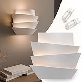 charlique® Wandleuchte innen, weiss - Design Wandlampe Wave Light, mit 2 Stück LED G9 Lampen,...