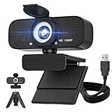 1080P HD Webcam für PC mit Autofokus & Noise Cancelling Mic Plug and Play Computer Kamera für...