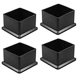 BokWin Stuhlbeinkappen, 4 Stück, 4,1 x 4,1 cm, quadratische Möbelbodenschoner, rutschfest,...