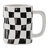 Schwarz-weiß gitter tasse 500ml, witzige tassen, jumbotasse, xxl tasse, kaffeetassen,...
