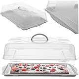 KADAX Kuchenbehälter 46 x 30 x 10,5 cm, Rechteckige Transportbox für Kuchen, Kuchentransportbox...