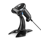 Eyoyo 1D 2D QR Barcode Scanner with Stand, Handheld USB Wired Scanner for Inventory Management,...