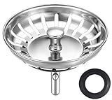 HUAERSICO Küchenspülen Abflussstopfen mit sieb Ø 79/80 mm, Spülbecken stöpsel, Siebkörbchen...