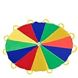 Sonyabecca 3,5m Schwungtuch für Kinder und Familie,Bunt Fallschirm Parachutes Spielzeug (6-12...